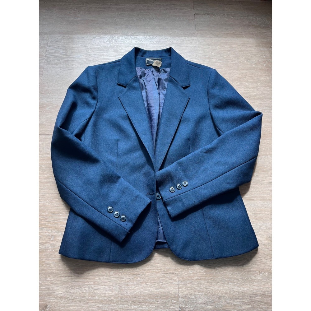Haberdashery is Personal Blazer Womens 8 Navy Blue Single Breasted Notch Lapel